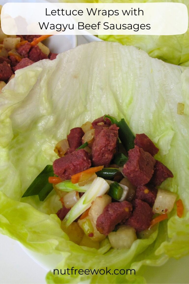 Lettuce wrap with wagyu beef sausage