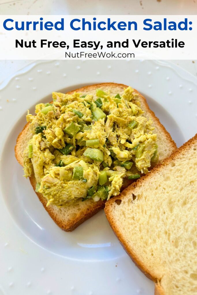 Curried chicken salad served as a sandwich filling.