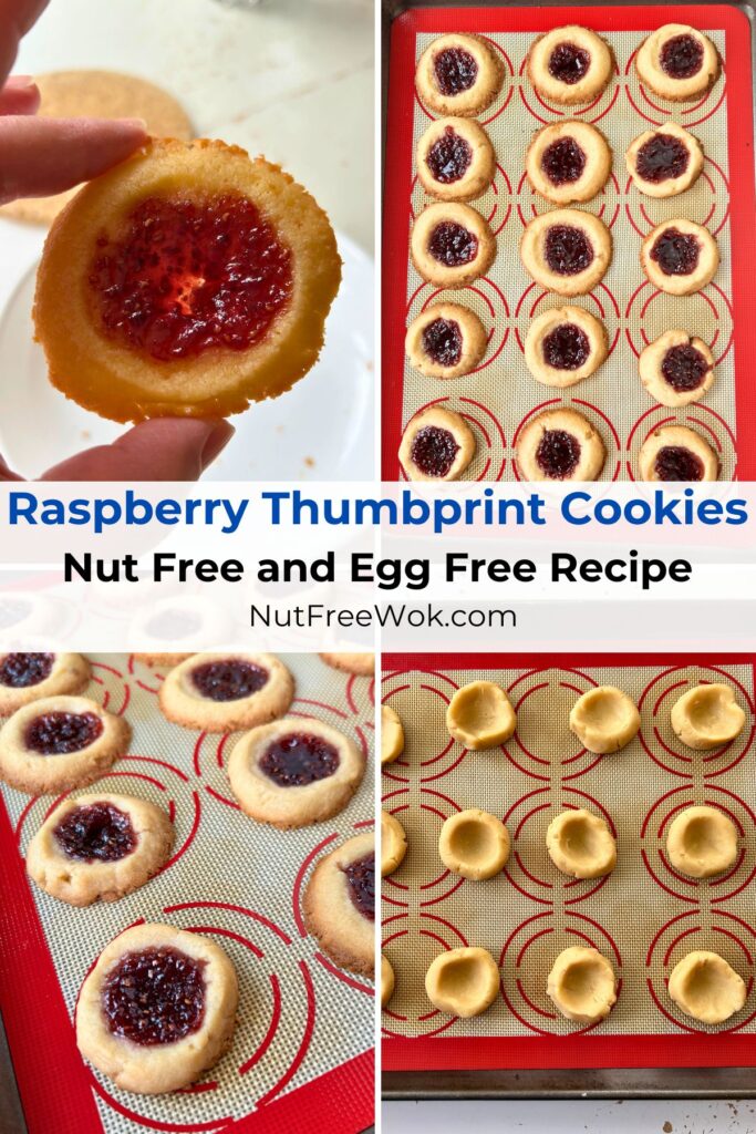 raspberry thumbprint cookie collage