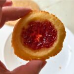 close up of a thumbprint cookies