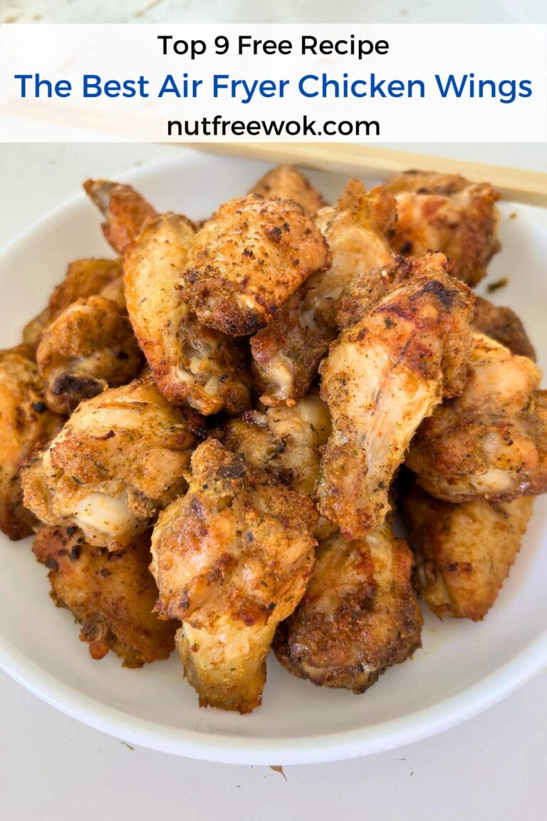 air fryer chicken wings in a serving plate